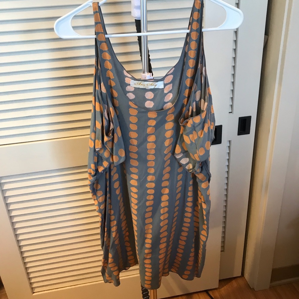 Ava Sky open shoulder dress